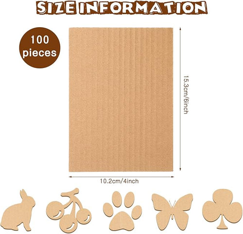 100 Pcs Corrugated Cardboard Sheets Set Corrugated Packaging Pads Paper Flat - Image 2