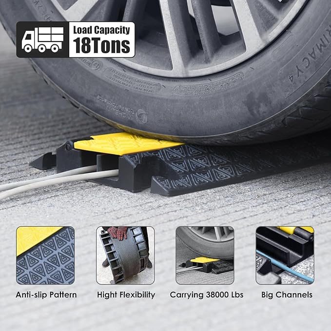 Heavy-Duty Rubber Cable Protector Ramp - Image 4