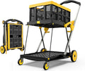 Collapsible Shopping Cart with Wheels, 200 lbs Capacity Grocery Cart on Wheels by TOLRET