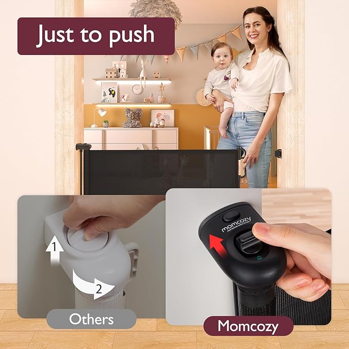 Retractable Baby Gate, Momcozy Extra Wide Mesh Baby Gates - Image 5