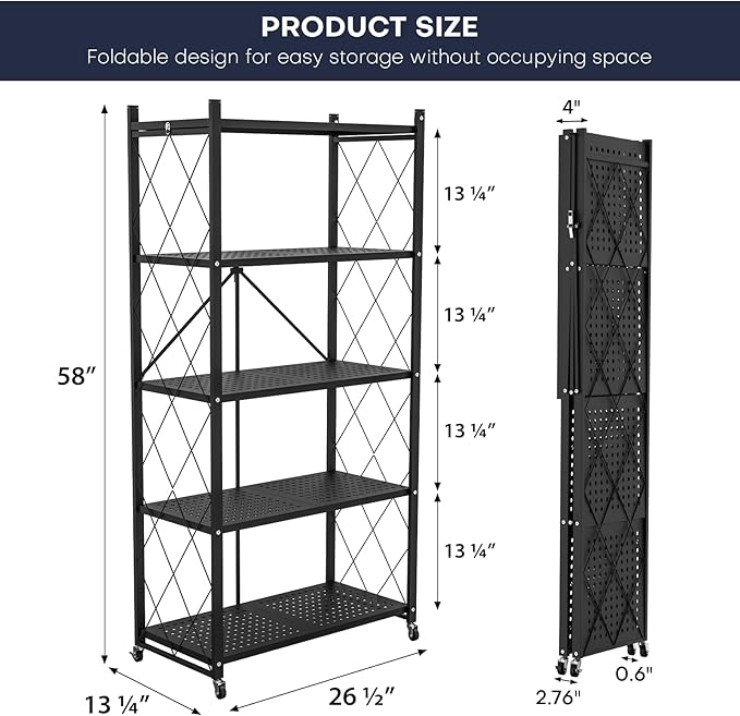Lifetime Home 5-Tier Foldable Storage Shelf - Image 3