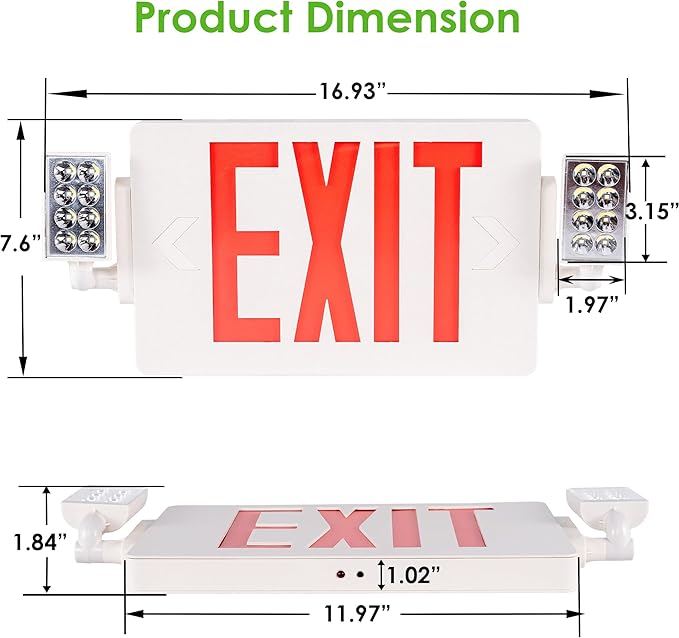 Gruenlich LED Combo Exit Sign, Emergency Light - Image 9