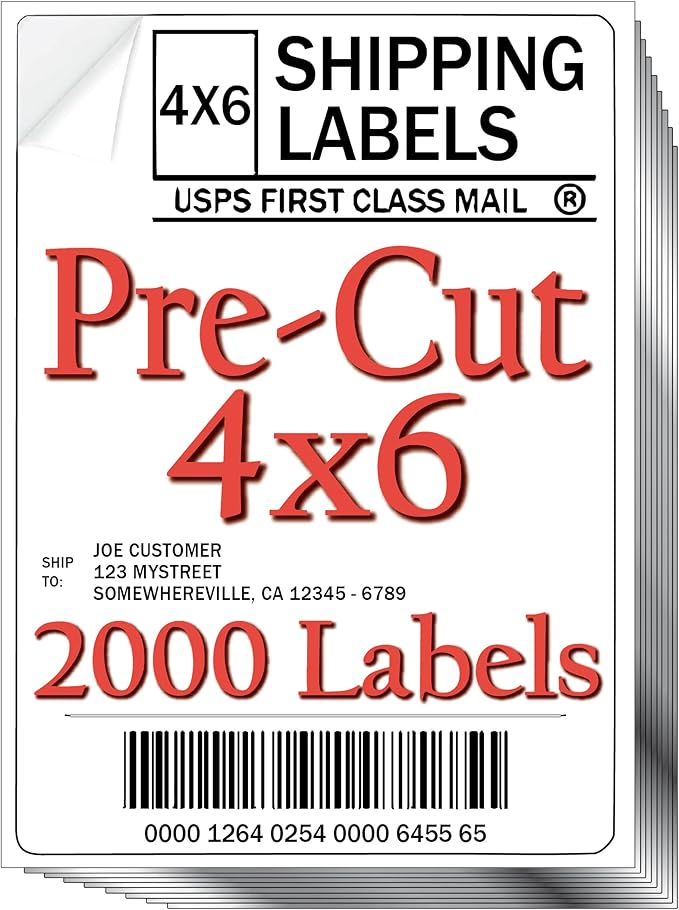 JETZAP Pre-Cut 4x6 Shipping Labels | Work on Most Inkjet and Laser Printers | by JETZAP