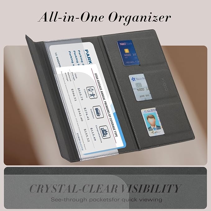 CoBak Leather Car Registration and Insurance Holder - Image 3