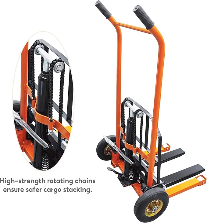 TECHTONGDA Manual Winch Stacker Pallet Truck Dolly Hydraulic Lifting Hand Truck - Image 6