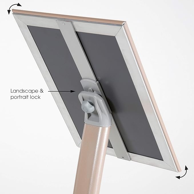 M&T Displays Curved Menu Board, 11x17 Pedestal Sign Holder Pale Rose Floor - Image 3