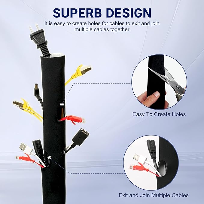 Neoprene Cable Management Sleeve 10ft - Image 2
