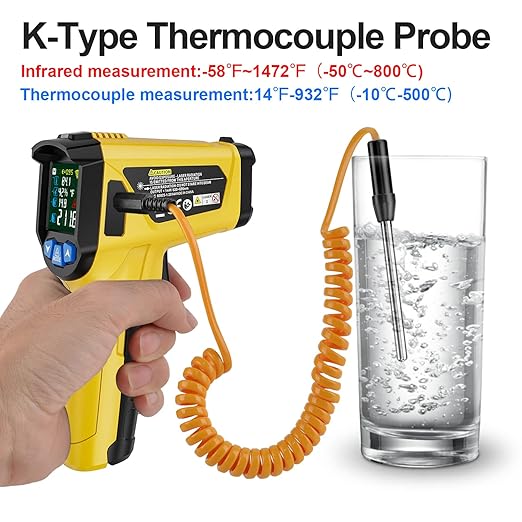 Infrared Thermometer Gun, TEMIRUP Non Contact Digital Laser Temperature Gun - Image 3