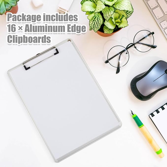16 Pieces Metal Clipboard, A4 Letter Size 12.5 x 9 Inch Aluminum Edge Document - Image 3