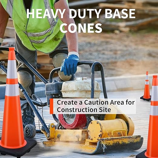 BESEA 6 Pack 36” Traffic Cones Orange Safety Road Cones - Image 6