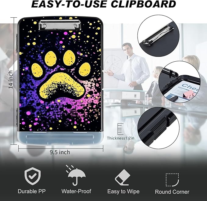 Clipboard with Storage Compartment, 8.5 x 11 Letter Size Side Opening Clip - Image 2