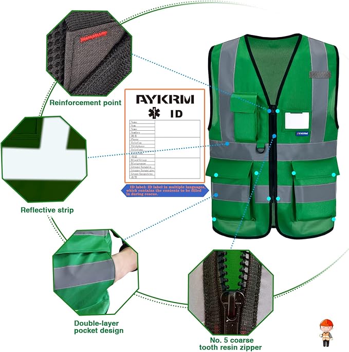 A-SAFETY High Visibility Reflective Safety Vest Customize Logo - Image 5