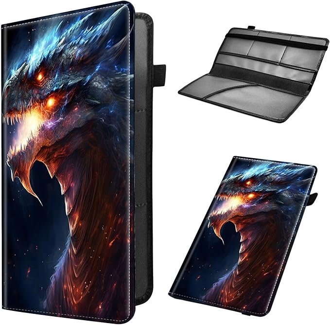 Dragon Print Car Organizer, Leather Glove Box Holder, 6 Compartments, Flame by Unknown