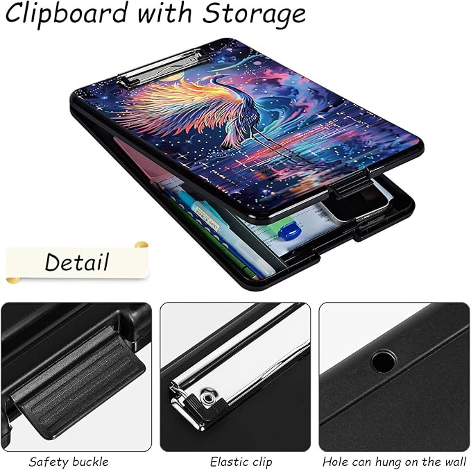Clipboard with Storage, High Capacity Plastic Storage Clipboard with Pen Holder - Image 3