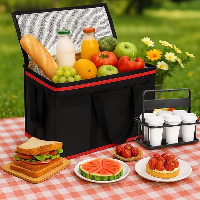 Cooler Insulated Food Delivery Bag & Drink Carrier - Image 6