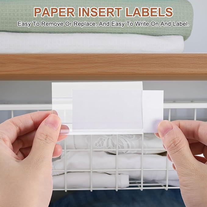 PATIKIL 3.1" x 1.7" Wire Shelf Label Holder, 30 Pack Reusable Plastic Price Tag - Image 5