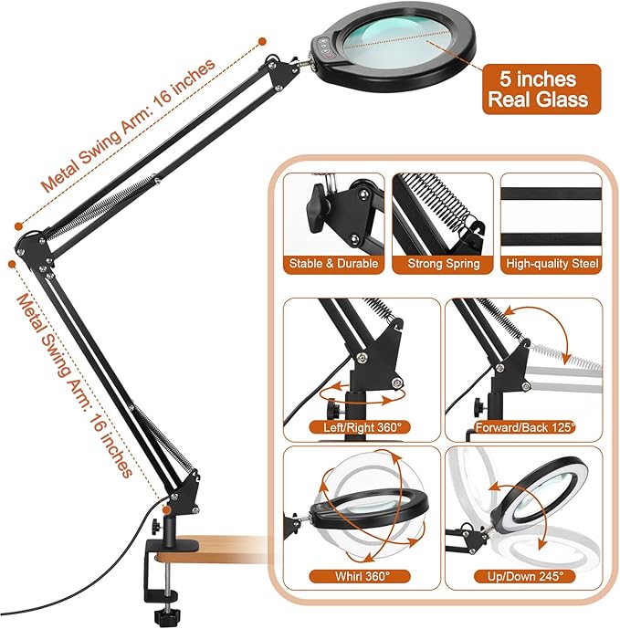 VEEMAGNI 5 Inch Large Magnifying Glass - Image 6