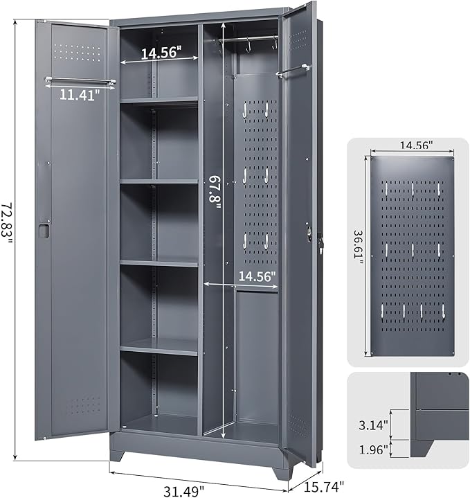FLEXIMOUNTS 73'' Tall Metal Storage Cabinet - Image 2