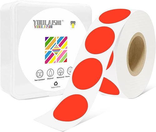 1 Inch Circle Dot Stickers 1000 PCS Color Coding Thermal Labels Dots Writable by YOULAISHI