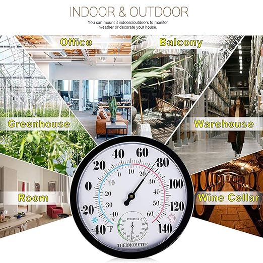 Indoor Outdoor Thermometer Hygrometer, Lirches Outdoor Thermometer Large Numbers - Image 7