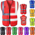 Custom Safety Vest for Men High Visibility Protective Workwear 5 Pockets Class 2 by YAEILOV