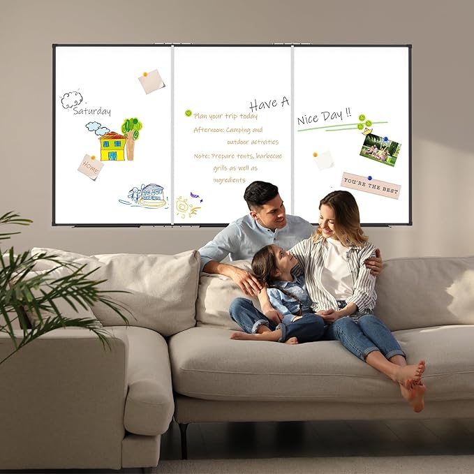 Large White Board for Wall, Magnetic Dry Erase Whiteboard, Foldable 118x48 - Image 7