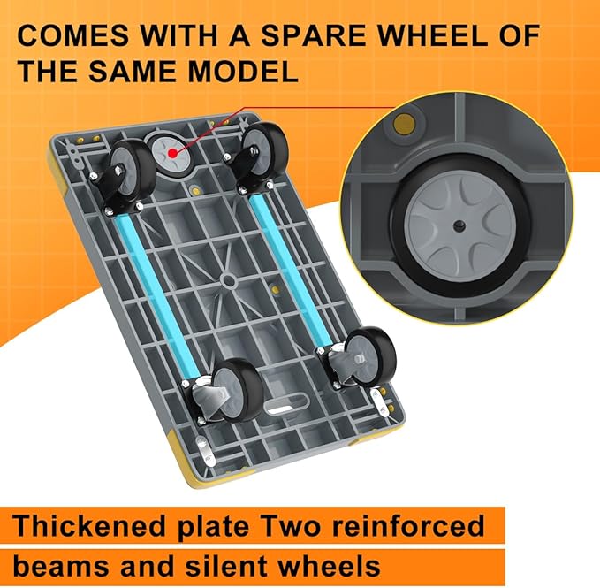 WUD Push Cart, Folding Mobile Platform Trolley, Thickened and Reinforced - Image 2