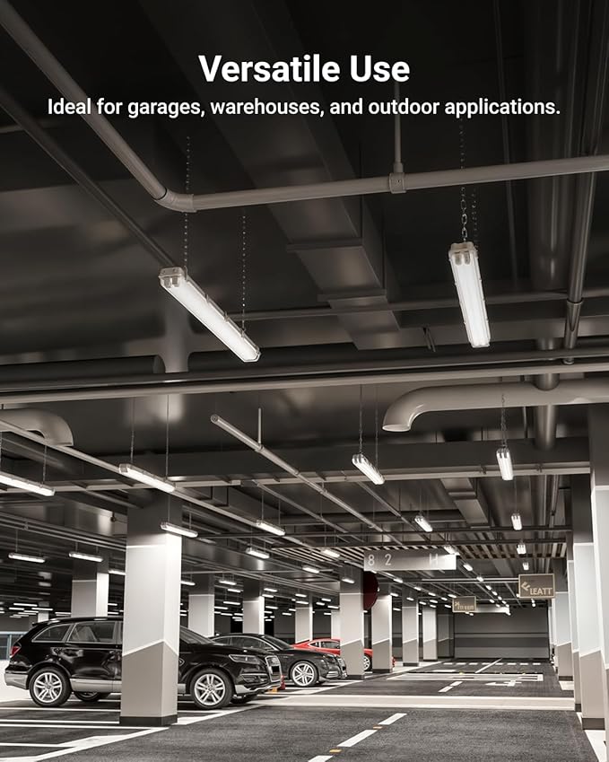Sunco LED Ready Fixture for Garage Ceiling, 4ft Shop Lights Holds 2 LED Tube - Image 6