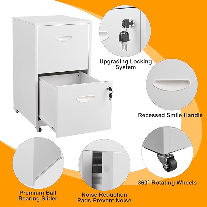 2 Drawer Mobile File Cabinet - Image 4