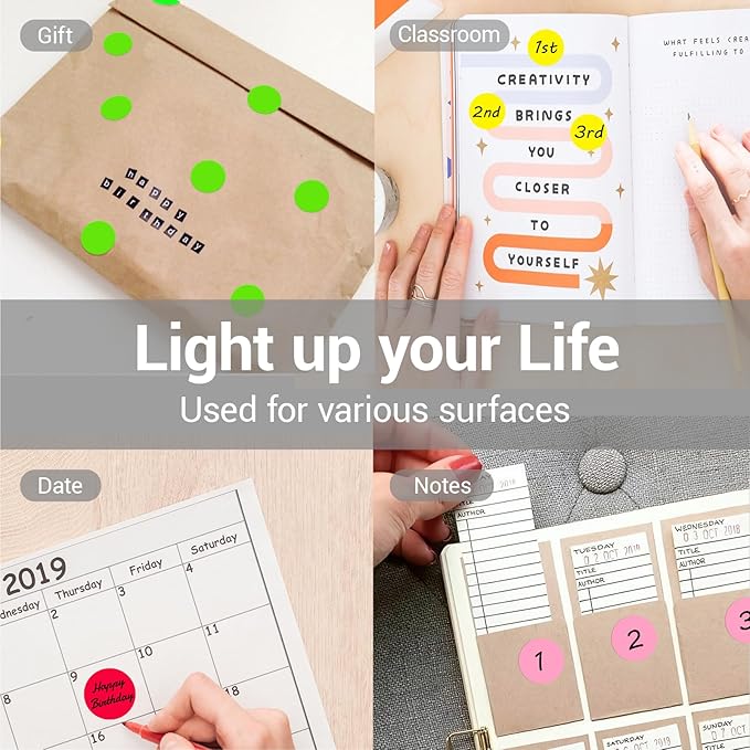 1 Inch Circle Dot Stickers 6000PCS Color Coding Thermal Labels Dots Writable - Image 4