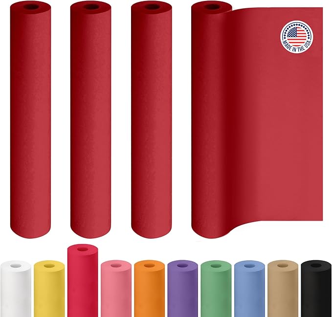 Christmas Red Kraft Paper Rolls 36" x 2160", Gift Wrapping & Moving by IDLPackaging