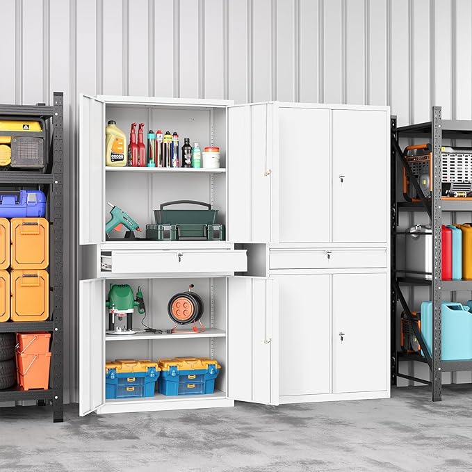 Metal Storage Cabinet, Tall File Cabinet - Image 2