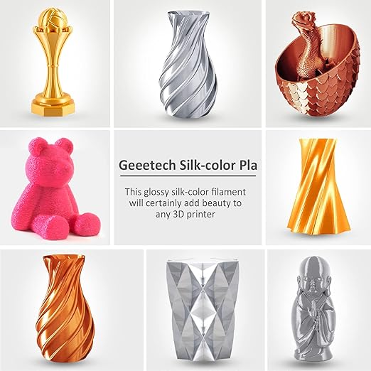 Geeetech Silk PLA Filament 1.75mm, Metal-Like Shiny Silk Rose Pink 3D Filament - Image 6