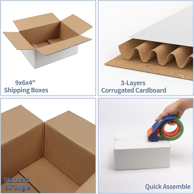 Hoikwo 9x6x4 Shipping Boxes Set of 25 - Image 3