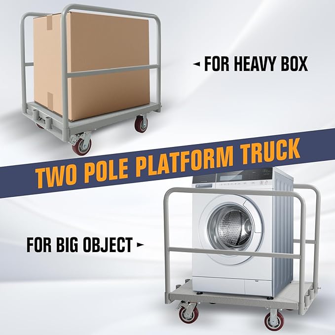 Platform Truck 2500LBS Capacity Industrial Flatbed Cart - Image 4