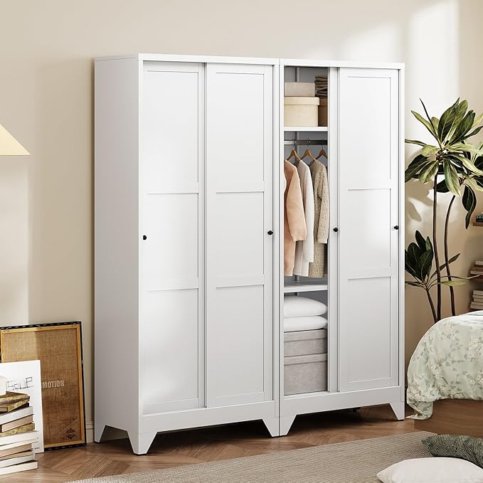 Letaya Metal Wardrobe Cabinets, Large Coat Closet Cabinet by LetayaMetalCabinets