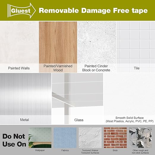 Damage Free Double Sided Tape 3/4in x 20ft, Removable Picture Hanging Strips - Image 5