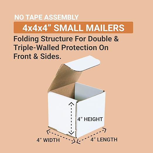 AVIDITI 4x4x4 Shipping Boxes Small Heavy Duty Corrugated Cardboard Boxes - Image 2