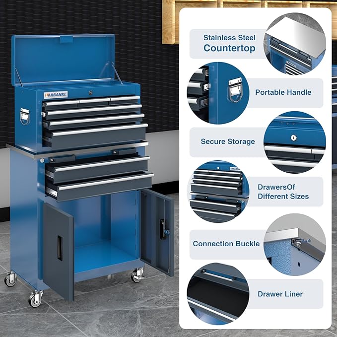 LARBANKE 5-Drawer&8-Drawer Tool Chest combination, - Image 5