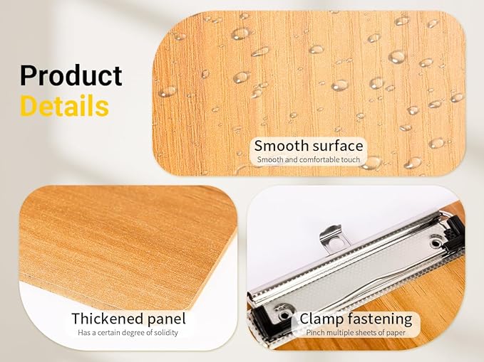 Wood-Grain Lap Board Clipboard, - Image 4