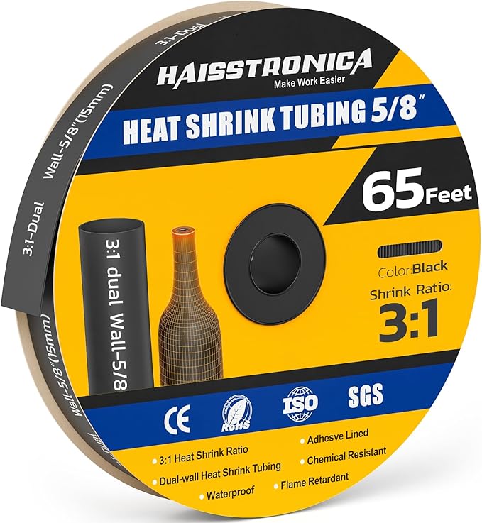haisstronica 3:1 Heat Shrink Tubing, Shrink Ratio Adhesive Lined Marine Grade by HAISSTRONICA