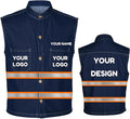 YOWESHOP Men's Reflective Safety Denim Vest，Custom Safety Outdoor Denim Work by YOWESHOP