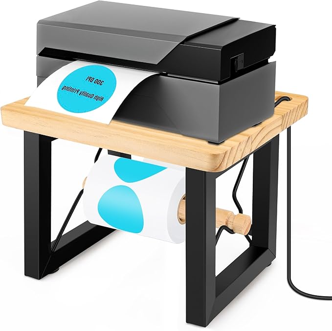 Shipping Label Holder for Thermal Printer, AHIER Wooden Thermal Label Holder by Ahier