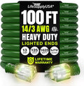 100ft Outdoor/Indoor Extension Cord 14/3 Gauge Heavy Duty 3 Prong SJTW by LifeSupplyUSA
