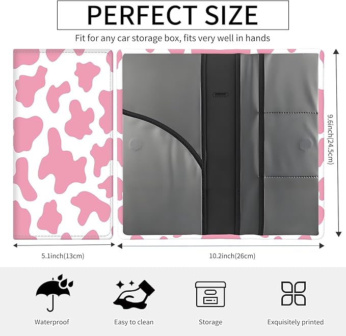 Premium Car Registration and Insurance Card Holder, Cute PU Leather Car - Image 5