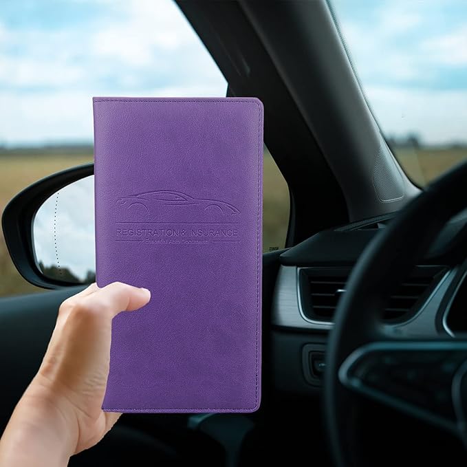 Car Registration and Insurance Holder, Premium Pu Leather Vehicle Glove Box - Image 5