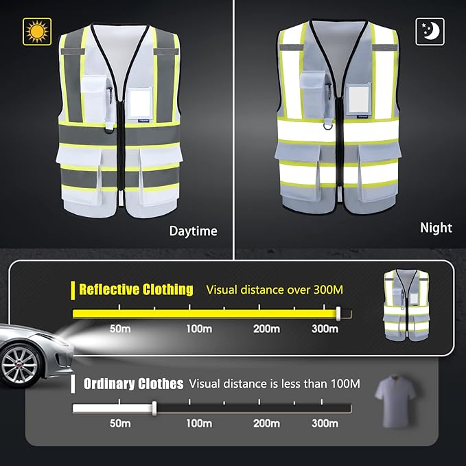 AYKRM Custom Logo Personalised Printed High Visibility Reflective 2 two tone - Image 3