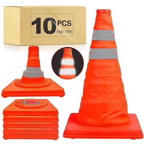 18 Inch Collapsible Traffic Safety Cones by TENKAIWICK