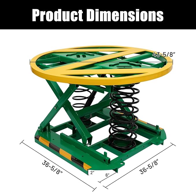 Spring-Actuated Pallet Carousel Skid Positioner, 4500lbs Capacity 26" Lifting - Image 2