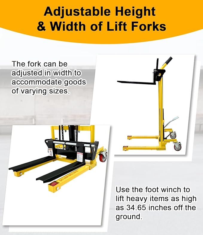 Foldable Hydraulic Material Lift, Pallet Jack Table Cart- 480-Lb. Capacity - Image 4